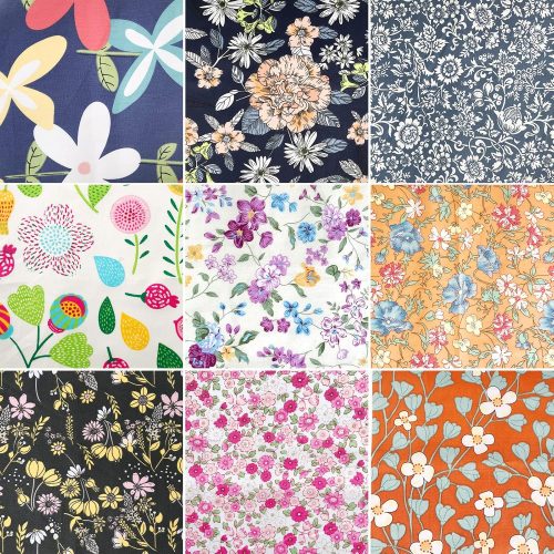 Misscrafts 50pcs 10x10 Inches Cotton Quilting Fabric Craft Supplies Top Fat Quarter Bundles Floral Precut Fabric Square for DIY Craft Patchwork