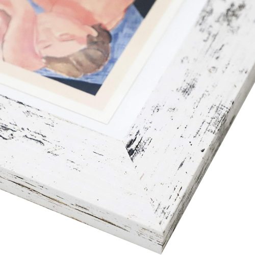 Photo Picture Frame 5x7, White Wood Grain Style, 2 Pack, Display Pictures 4x6 with Mat or 5x7 Without Mat