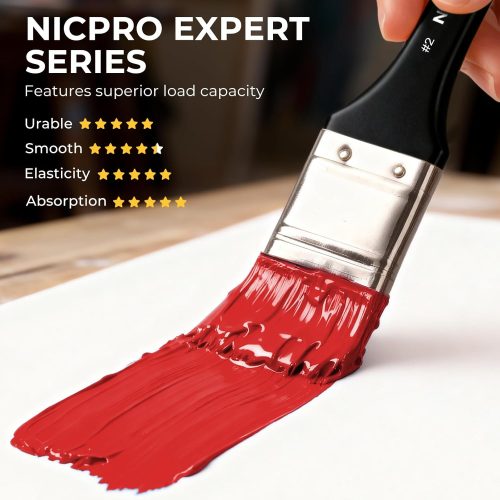 Nicpro 26pcs Paint Brush Set, Professional Paintbrushes with Palette Knife, Craft Paint Brushes for Acrylic Painting, Oil, Watercolor, Gouache & Canvas, Drawing & Art Supplies for Adults, Kids Artists