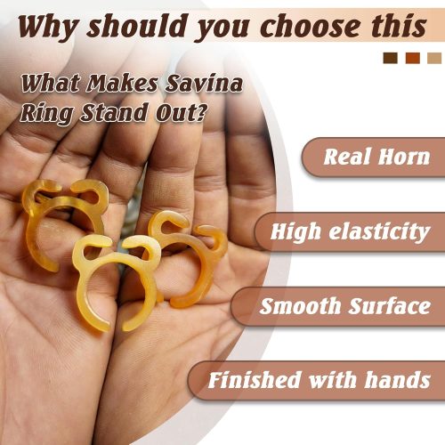 Savina Handmade Crochet Tension Ring for Finger - Adjustable Size - Horn Ring Crocheting, Knitting Yarn Ring Holder, Crochet Accessories with Box