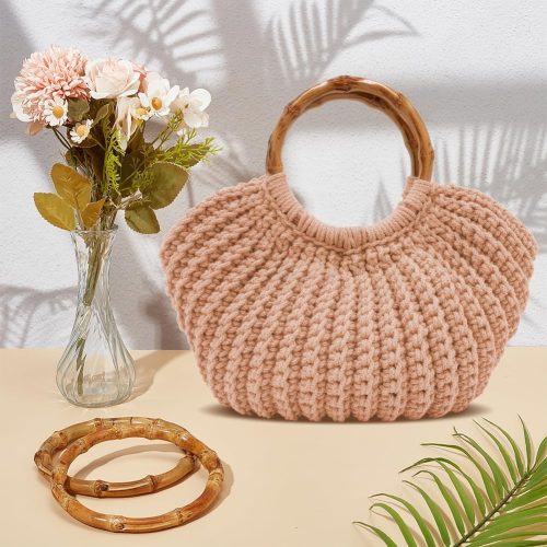 ACRNIGHEET Crochet Bag Kit for Adults Khaki Handbag Crochet Kit for Beginners Tote Bag Starters Set DIY Craft Making Kit with Step-by-Step Instructions and Video Guidance Mother's Day Gifts