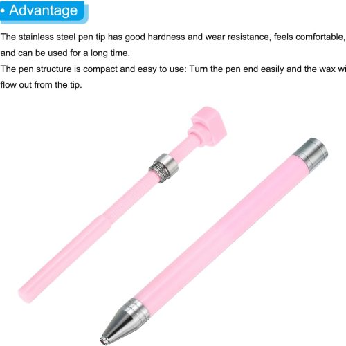 Diamond Art Pen with Wax, Diamond Art Accessories 2Pcs Refillable Wax Pen with 4Pcs Wax for Diamond Art Nail DIY Craft, Pink White