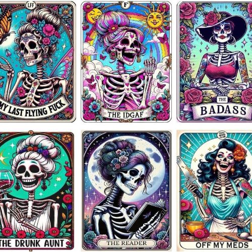 6 Pack Halloween Diamond Art Kits for Adults, Skeleton Girl Diamond Painting Kits for Adults Beginners, 5D Full Drill Crystal Arts and Crafts Gem Art Kits for Home Wall Decor Gift 30x40cm