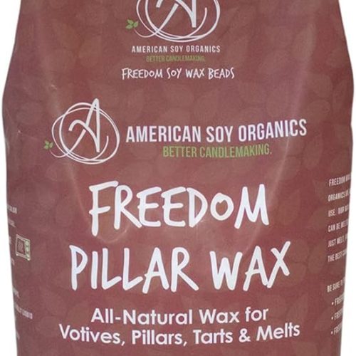 American Soy Organics Freedom Soy Wax Beads for Pillar Candle Making - Natural Candle Making Supplies - Paraffin-Free, Beeswax-Free Candle Wax for Votives, Pillars, Tarts, Tealights and Wax Melts 5lbs