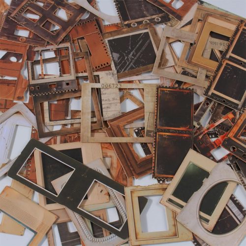 4 Vintage Scrapbook Embellishment Movie Camera Film Cutouts Paper Stickers for Scrapbooking Supplies, 60Pcs Filmtrip Sticker for Scrapbooking, Junk Journaling, Card Making, Collage, Art Crafts