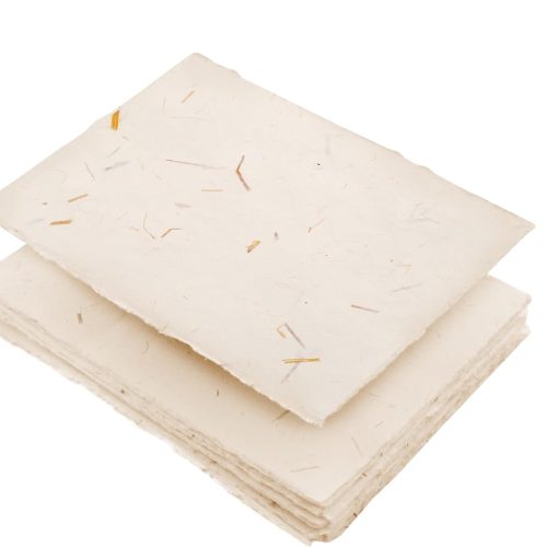 Wanderings A4 Handmade Paper with Deckled Edge and Embedded Straw - 8.3" x 11.7", 150 GSM, 50 Sheets Textured Paper - Perfect for Light Watercolor, Drawing, Writing, Printing & Mixed Media