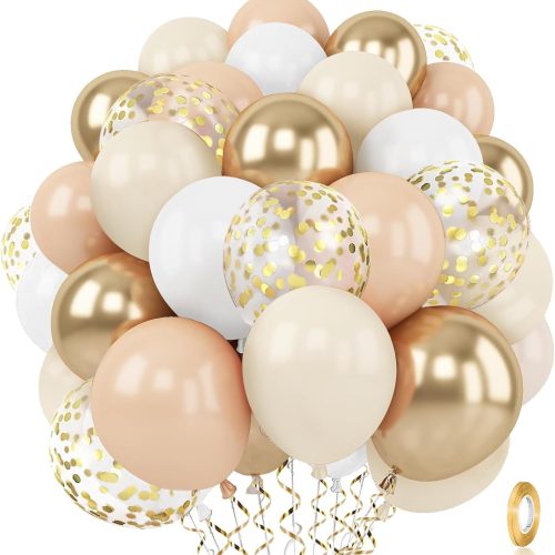Sage Green White Gold Balloons, 50 pcs Sage Green Blush Gold Confetti Latex Balloon for Birthday Gender Reveal Wedding Bridal Shower Eucalyptus Party Decorations