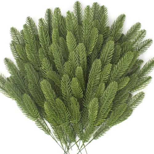50 Pcs Artificial Pine Branches Fake Greenery Plants Pine Picks DIY Accessories for Garland Wreath Christmas and Home Garden Decor