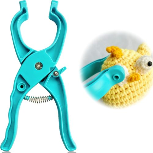 4 Safety Eye Tool, Safety Eye Auxiliary Tool for Amigurumi, Safety Eyes Crochet Tools for Amgurumi Crochet & Stuffed, 5-30mm Animal Eyes Making Supplies Tool (Blue)