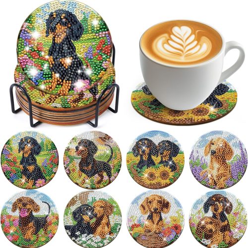 Dragon Diamond Art Coasters - Fantasy Legend Animal Dragon Diamond Painting Coasters Kit for Adult with Non-Slip Cork Mats, Gem Rhinestone Art Crafts Kit