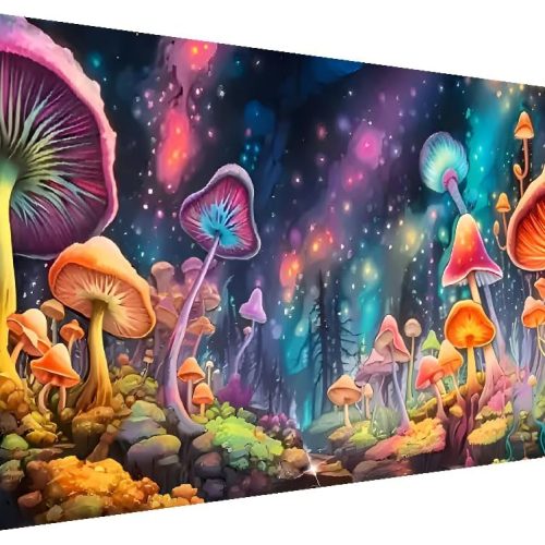 5D Large Diamond Painting Kits for Adults - Mushroom Diamond Art Kits for Adult Beginners, DIY Full Drill Gem Painting Kit for Gift Home Wall Decor 33.5 X 15.7 Inch