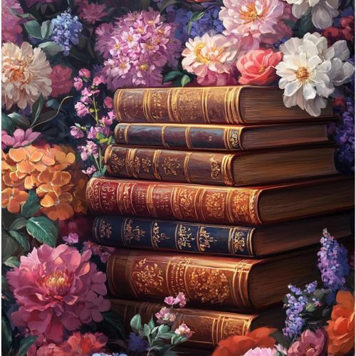 Reivworl Book Diamond Art Kits for Adults, Flowers Diamond Painting Kits, Gem Art Kit for Gifts and Home Interior Decor 12x16 Inch