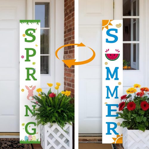 Two Sided Winter Christmas Porch Sign, Wooden Let It Snow Have Yourself A Merry Little Christmas Front Door Decor, Vertical Leaner Welcome Sign for Front Door Standing Home Yard Decorations