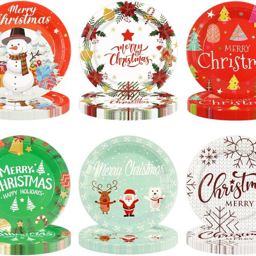 48 PCS Fall Paper Plates 7 inch, Leaves Pumpkin Thanksgiving Party Plates Disposable Cake Dessert Plate for Autumn Theme Party Decorations (Fall)