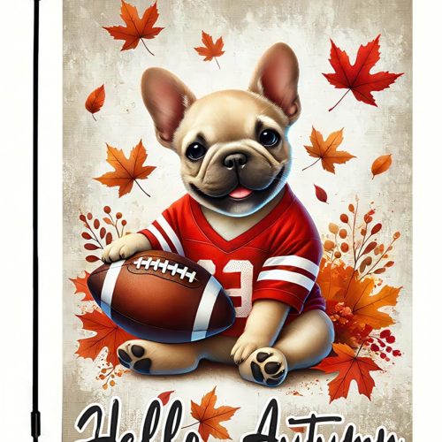 Thanksgiving Garden Flag Double Sided 18x12 Flag Fall Pumpkin Dog Flag Cool Golden Retriever And Cat In Autumn Farm Decoration Garden Celebration Back Ground Home Holiday Lawn Yard Banner