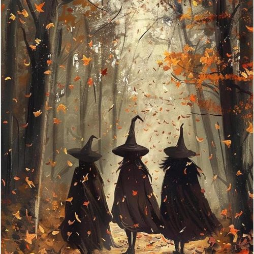 4 Reivworl Halloween Paint by Numbers Kit for Adults, Witch Paint by Numbers, Adult Paint by Number Kits for Gifts and Home Wall Decor 16x20 Inch