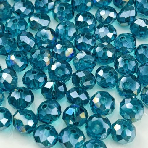 4 400pcs 4mm Crystal Glass Beads for Crafts Faceted Rondelle Glass Beads for Jewelry Making Crystal Spacer Beads for Necklaces Bracelets Earrings DIY Craft(Peacock Blue AB)