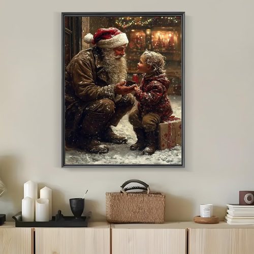 Christmas Santa Claus Diamond Painting Kits for Adults, 5D Diamond Art Kits for Adults Beginners, DIY Full Round Drill Diamond Dot Painting Gem Art Kits for Adult, Home Wall Decor 11.8x15.7 Inch