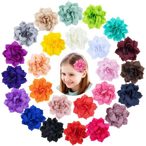 inSowni 25 Pack Solid Lotus Flower Alligator Hair Clips Barrettes Pins Accessories for Baby Girls Infants Toddlers Kids Women