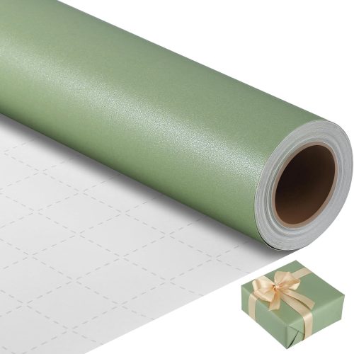 woric Wrapping Paper Roll 17 In X 33 Ft Sage Green Wrapping Paper Green Gift Wrap Paper for Wedding, Baby Shower, Birthday, Holiday