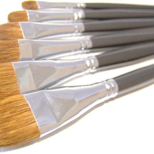CT0408-PB-09GT_1 Red Sable Filbert Paint Brushes - Set of 6 Acrylic, Watercolor, Mixed Media or Oil Paint Brushes. Long Handle Professional Art Supplies for Canvas Painting