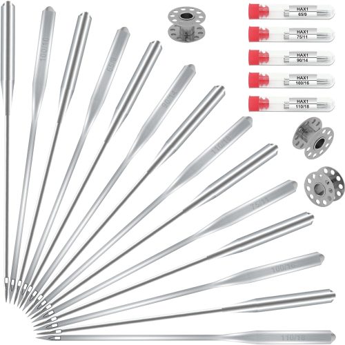 Sewing Machine Needles, Universal Sewing Machine Needle, ONEHERE Compatible with Singer, Brother, Janome, Varmax, Sizes HAX1 65/9, 75/11, 90/14, 100/16, 110/18 (50 PCS)
