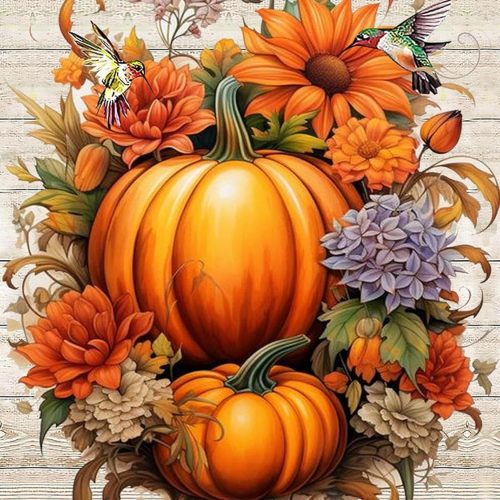 MjhRcll Fall Paint by Numbers for Adults,Pumpkin Paint by Numbers Kits for Beginner,Autumn Paint by Number on Canvas for Holiday Home Wall Decor 16X20 Inch