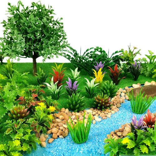 91pcs Model Trees Mixed Miniature Trees Model Train Scenery Fairy Garden Trees Diorama Trees Artificial Wargame Trees Model Railroad Scenery Diorama Supplies for DIY Scenery Landscape