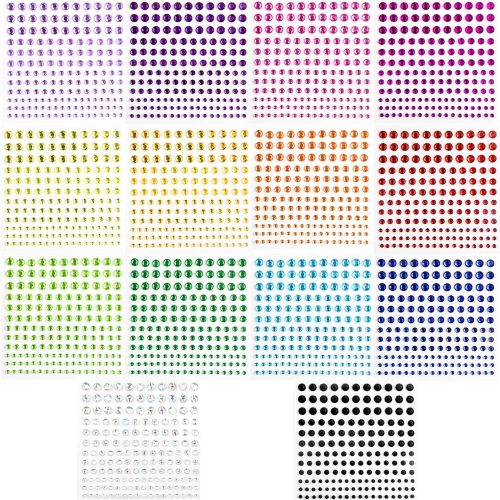 2310 PCS Self Adhesive Rhinestone Gem Stickers for Face Nail Body Makeup Festival,4 Size 14 Sheets Bling Jewels Stickers Earrings for DIY Kids Craft Card Decorations