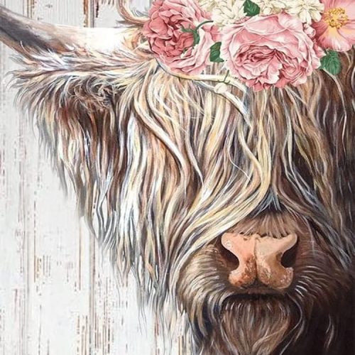 LVIITIS Diamond Painting Kit for Adults Beginner,5D Diamond Art Dots Kit for Adults,Paint with Gem for Home Wall Decor (Cow)