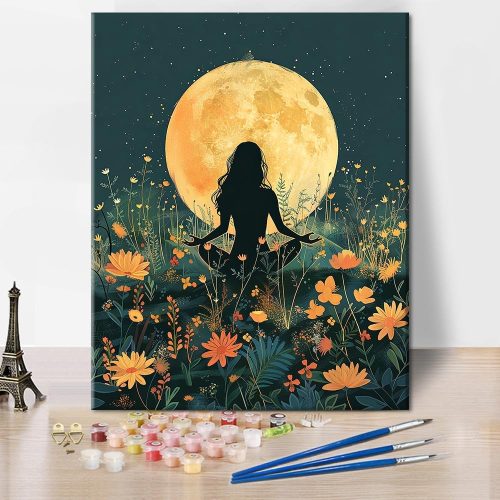 TUMOVO Paint by Numbers Yoga, Abstract Paint by Number for Adults, Adult Paint by Number Kits on Canvas Drawing Paintwork with Paintbrushes, Easy Paint by Numbers Art Crafts 16"x20"(Frameless)