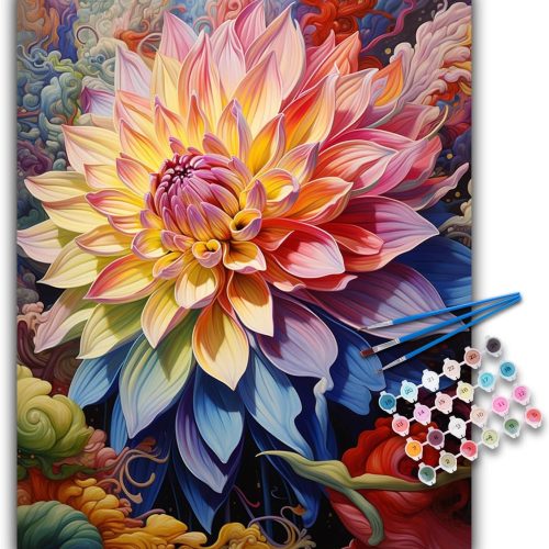 Offito Paint by Numbers Kit for Adults- Flowers Adult Paint by Number Kits on Canvas for Beginners, Flowers DIY Acrylic Oil Number Painting Kits for Home Wall Decor Gift 16"x20" (Without Frame)