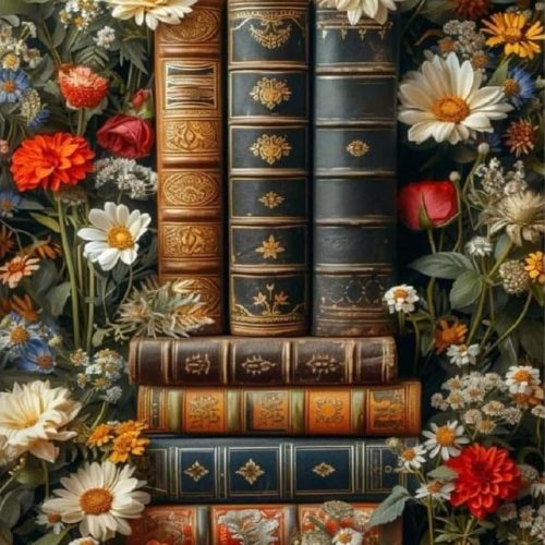 Book Stamped Cross Stitch Kits - Flower Counted Cross Stitch Kits for Beginners Adults Magical Book Needlepoint Cross-Stitch Patterns Dimensions Needlecrafts Embroidery Kits Arts and Crafts