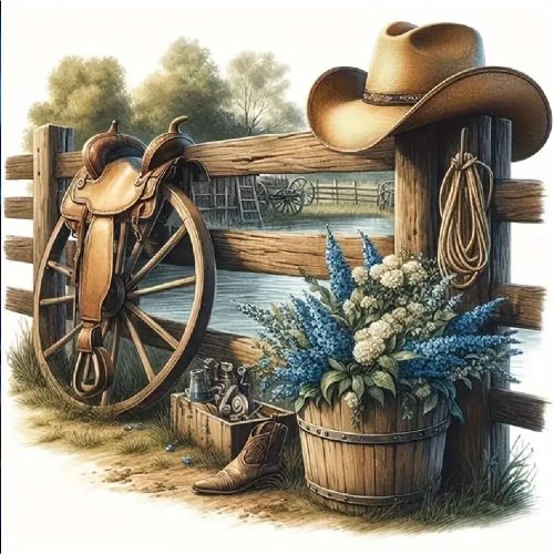 STGLCR Boot Diamond Painting Kits for Adults Farm,5D Flowers Diamond Art Kits for Beginners,DIY Full Drill Cowboy Hat Diamond Gem Art with Painting Kits for Home Wall Decor 12 x 12 Inch