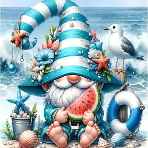 Ghome Diamond Painting Kits for Adults, Beach Diamond Art Kits for Adults, DIY 5D Diamond Painting Kits for Beginners Home Wall Decor 12x16inch