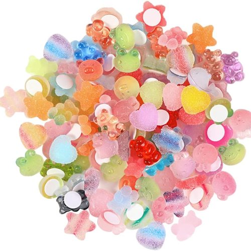 DIYOMR 3D Clear Resin Stickers for Big Belly Cups Mugs, Removal Without Trace, 100 Mixed Shapes Resin Self Adhesive Art Stickers Decor for Handcraft/DIY/Photo Album/Hair Accessories/Laptop