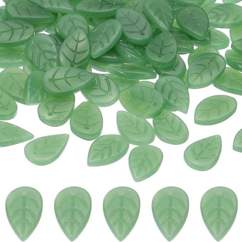 CT0611-CSZ-72GT_1 PATIKIL Leaf Beads, 100Pcs Crystal Colorful Leaf Beads Translucent Czech Glass Beads Spacer Bead for DIY Jewelry Making Bracelets Necklace
