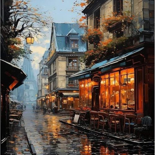 PRASIO Paint by Numbers Kit for Adults Beginner, Street View Adult Paint by Number Kits on Canvas, DIY Acrylic Watercolor Oil Paint by Number for Adults for Home Decor Gift 16x20 Inch