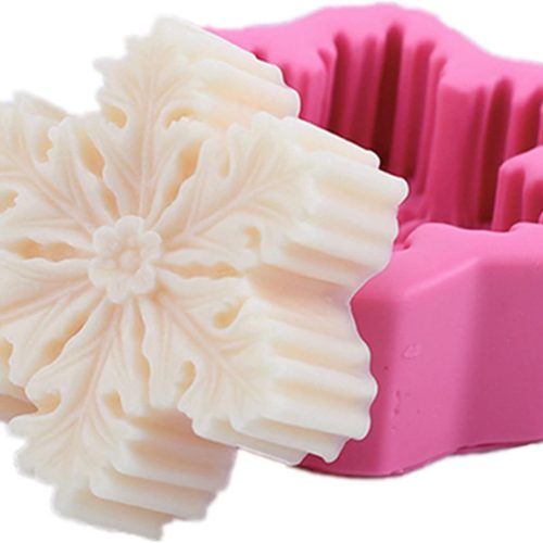 Snowflake Silicone Soap Mold Chocolate Candy Fondant Mold Wax Candle Polymer Resin Clay Molds Baking Cake Decorating Tools(Small Style)