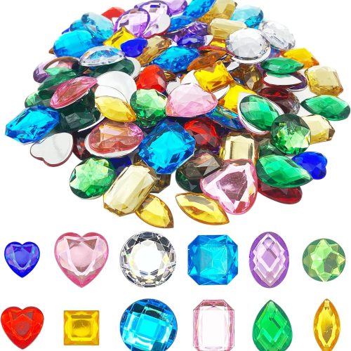 120 Pcs 1" Rhinestone for Crafting,Colorful Jewels for Crafting Stick-On Gems for Crafts Party Decoration Accessories