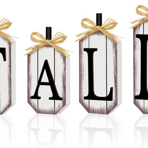 4 Pcs Fall Decorations for Home, Thanksgiving Fall Sign Wooden Tiered Tray Decor Vintage Farmhouse Table Decor Autumn Harvest Tabletop Centerpieces for Home Kitchen Indoor Mantel