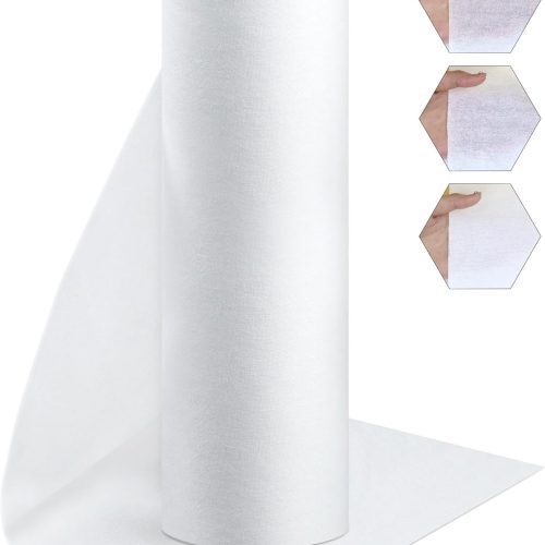 PLANTIONAL Woven Cotton Iron-On Fusible Interfacing, 16.1 inch X 10 Yards White Heavy Weight 100% Cotton Single Sided Interfacing Fabric Iron on Interfacing for Fabric Sewing and DIY Crafts Supplies