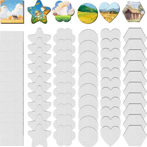 60 Pcs Magnetic Canvas Panel Mini Canvas Boards for Painting 3 Inch Small Canvases Bulk Mini Canvases DIY Decorative Magnets Painting Crafts for Fridge Locker Home Office Decor (Mixed Styles)