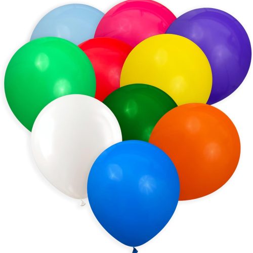 Balloons Assorted Colors, 50 Pack, 12 Inch Rainbow Balloons, 10 Color Balloon Pack For Birthdays, Weddings, Baby Showers, Holidays, Colorful Party Balloons Decorations