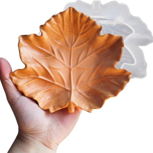 Wehous Maple Leaf Tray Mold, Tray Silicone Molds for Epoxy Resin, 3D Leaf Jewelry Plate Container Trinket Dish Storage Molds DIY Unique Resin Concrete Plaster Casting Clay Art Craft Home Decor