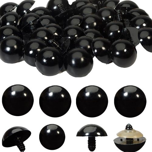CT0EZ547CT_1 Zhbrchz 80pcs 20mm Black Plastic Safety Eyes Crafts Safety Eyes with Washers for Amigurumi Crochet Bears Stuffed Animals Doll Making