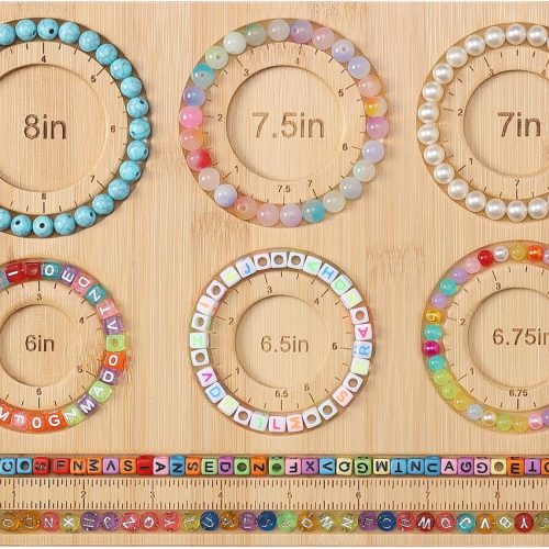 Petoysoso Bead Board for Jewelry Making, Bamboo Beading Board for Jewelry Bracelet Making, DIY Bracelet Bead Board
