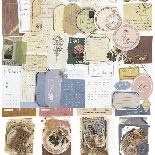 120Pcs Scrapbook Materials Sticker for Journaling Vintage Washi Paper Stickers Bullet Journals Supplies Note Decoration Planner Sticker Self-Adhesive for Scrapbook Craft DIY