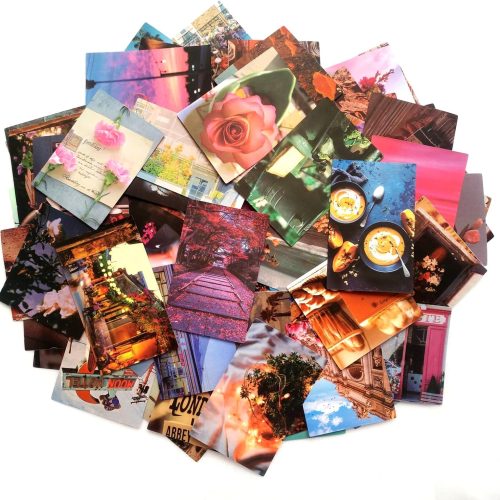 100 Pcs Vintage Scrapbooking Stickers Supplies Kit, Aesthetics Scenery Traveler Decor Literary Landscape Nature Stickers for Junk Bullet Journals Planners Stickers Art Craft Kits