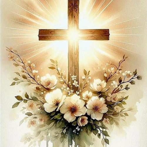 NWQZBYHT Religious Cross Diamond Art Kits for Adults,Cross Flowers 5D Diamond Painting Kits for Adults,DIY Round Full Drill Diamond Dots,Gem Painting Kit Picture Crafts Home Wall Decor 12x16 Inch